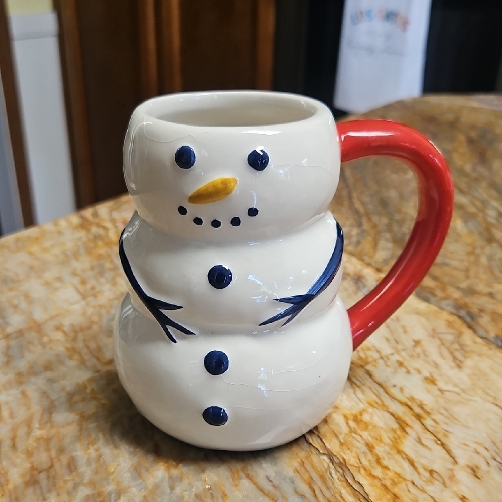 WONDERSHOP 3D Snowman Mug with Red Handle
